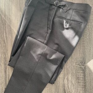 Suitsupply Charcoal Pure Wool Trouser w/ Side Tabs